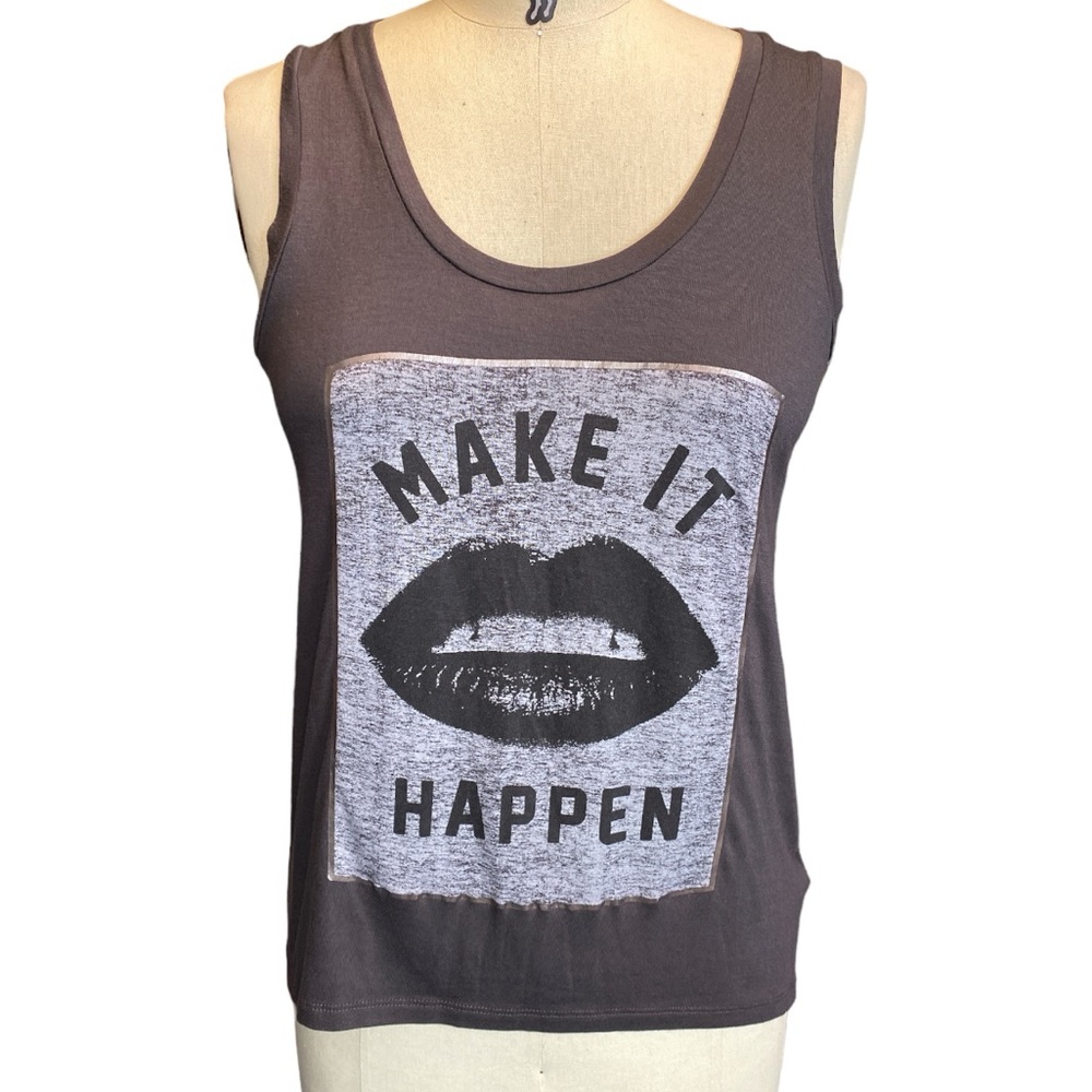 Express Tank Top Make It Happen Lips Small Great Under a Brazer or Casual Run